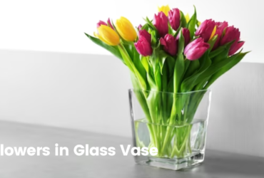 Flowers in glass vase
