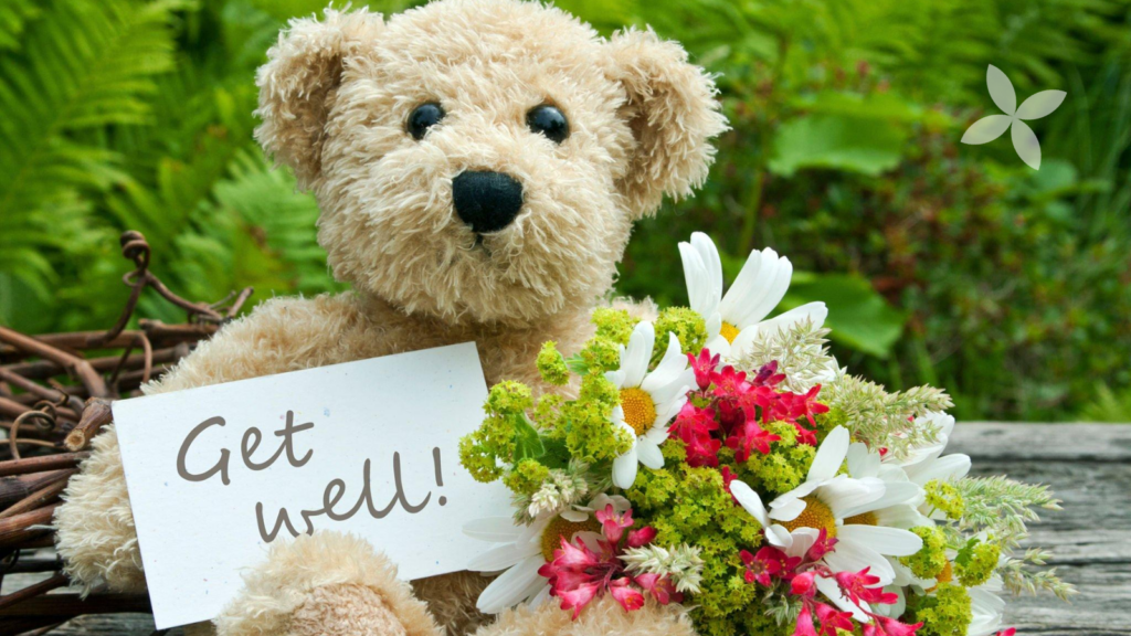 Get well cards & bouquet of flowers to show someone that you care